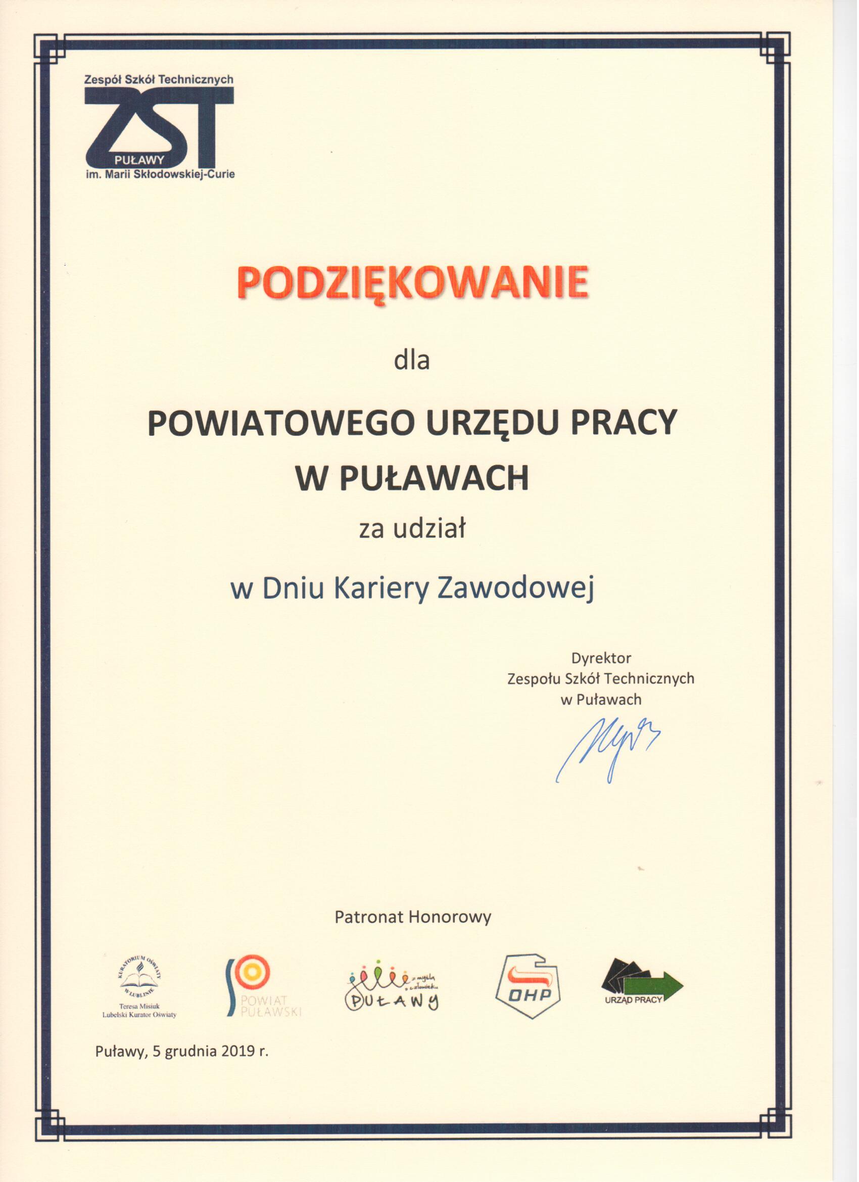 podziękowanie