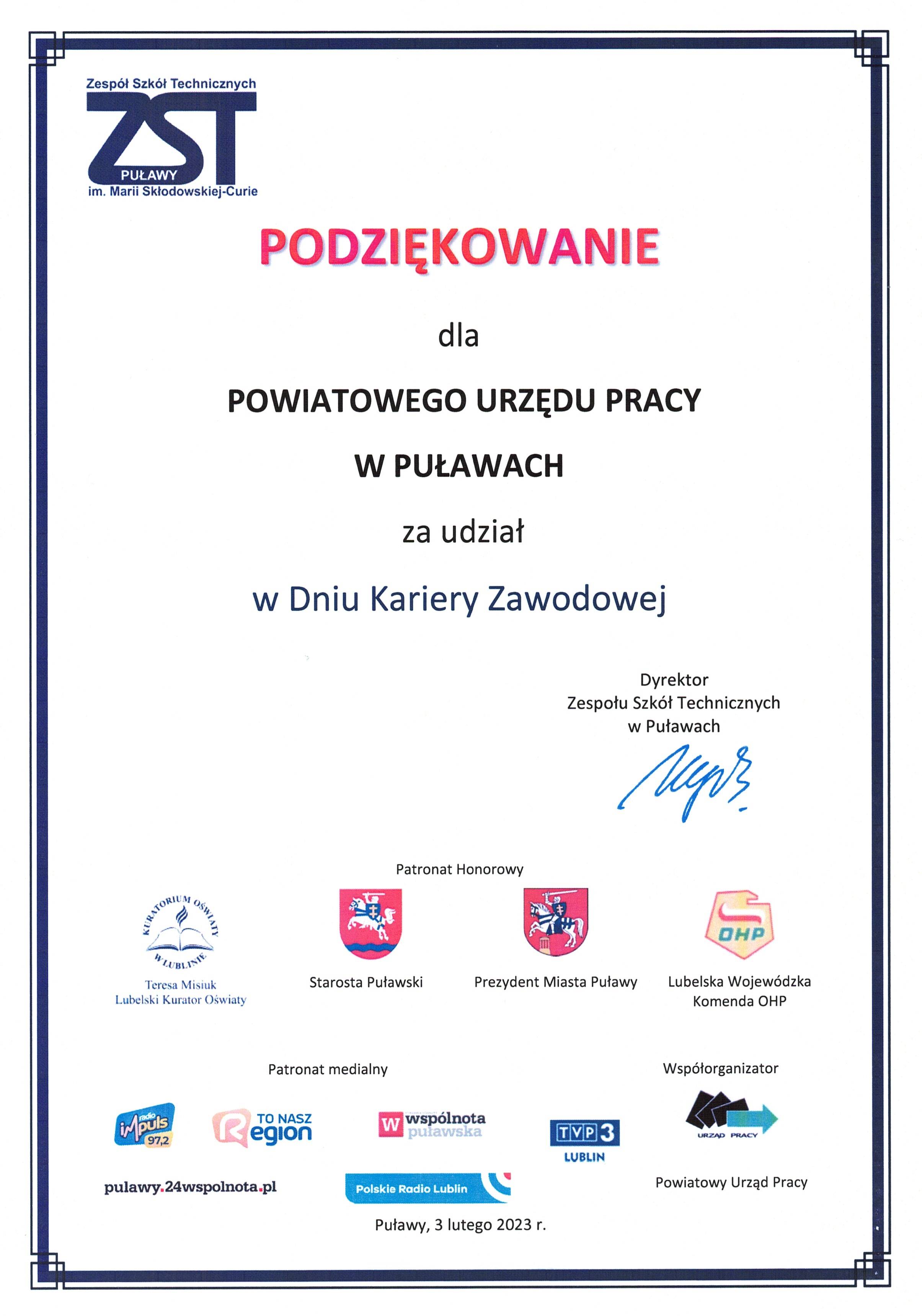 Podziękowanie