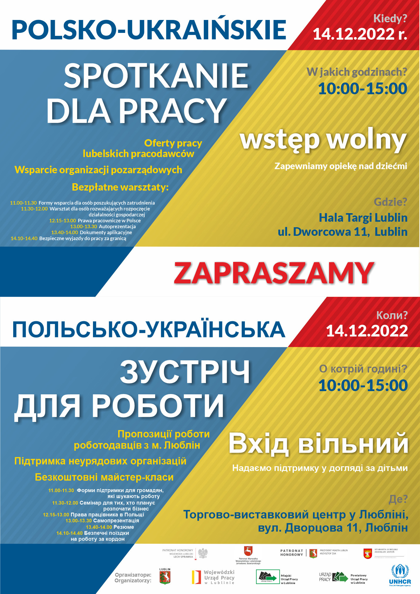 Plakat Polsko-Ukraińskie Spotkanie dla Pracy
