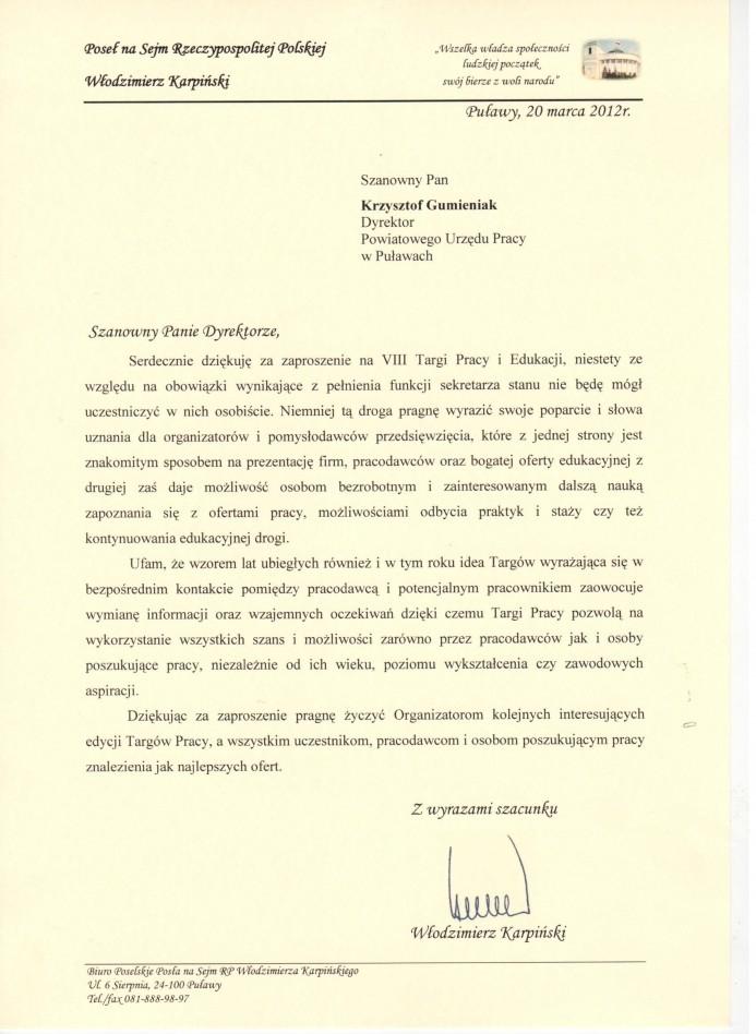 Zdjęcie galerii artykułu:  - VIII Targi Pracy i Edukacji - list 3