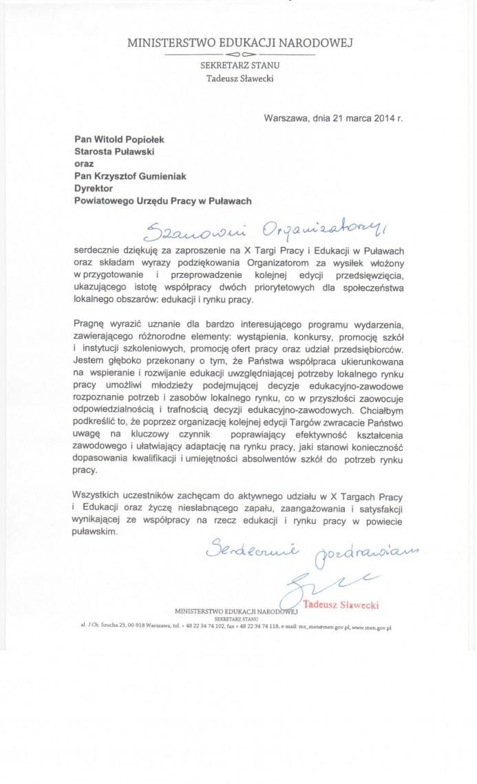 Zdjęcie galerii artykułu:  - X Targi Pracy i Edukacji - list 4