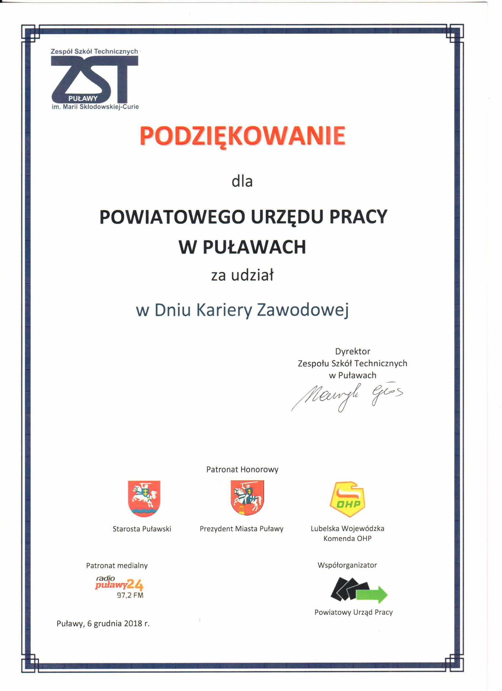 Podziękowanie