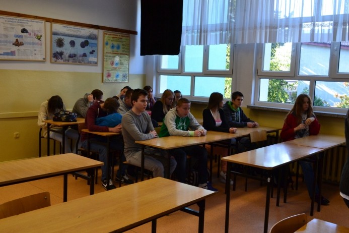 Zdjęcie ze spotkania doradców zawodowych PUP w Puławach z młodzieżą w 2013 roku
