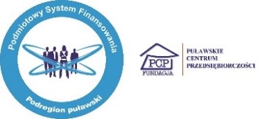 Logotyp  Fundacji Puławskie Centrum Przedsiębiorczości - podmiotowy system finansowania