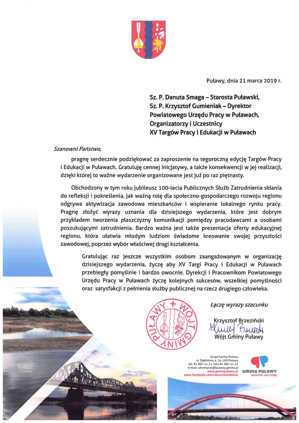 Zdjęcie galerii artykułu: Podziękowanie za tegoroczną edycję Targów Pracy i Edukacji - Podziękowanie za tegoroczną edycję Targów Pracy i Edukacji