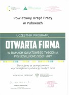 Zdjęcie artykułu Podziękowanie za zaangażowanie w przedsiębiorczą edukację młodzieży