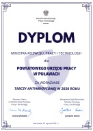 Zdjęcie artykułu Dyplom Ministra za wdrażanie tarczy antykryzysowej w 2020 r.