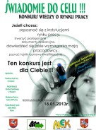 Zdjęcie artykułu Konkurs wiedzy o rynku pracy "Świadomie do celu" - II edycja