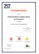 Zdjęcie artykułu Podziękowanie dla PUP w Puławach za udział w Dniu Kariery...